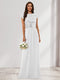A-Line/Princess Scoop Short Sleeves Sequins Bridesmaid Dresses