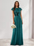 A-Line/Princess Scoop Short Sleeves Sequins Bridesmaid Dresses