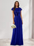 A-Line/Princess Scoop Short Sleeves Sequins Bridesmaid Dresses
