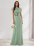 A-Line/Princess Scoop Short Sleeves Sequins Bridesmaid Dresses