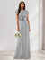 A-Line/Princess Scoop Short Sleeves Sequins Bridesmaid Dresses