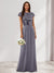A-Line/Princess Scoop Short Sleeves Sequins Bridesmaid Dresses
