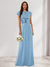 A-Line/Princess Scoop Short Sleeves Sequins Bridesmaid Dresses