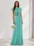 A-Line/Princess Scoop Short Sleeves Sequins Bridesmaid Dresses