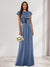 A-Line/Princess Scoop Short Sleeves Sequins Bridesmaid Dresses