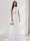 A-Line/Princess Scoop Short Sleeves Sequins Bridesmaid Dresses