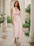 Trumpet/Mermaid Cowl Neck Sleeveless Tea-Length Ruched Bridesmaid Dresses