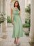 Trumpet/Mermaid Cowl Neck Sleeveless Tea-Length Ruched Bridesmaid Dresses