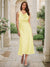 Trumpet/Mermaid Cowl Neck Sleeveless Tea-Length Ruched Bridesmaid Dresses
