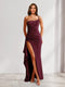 Sheath/Column One-Shoulder Pleated Ruffle Bridesmaid Dresses with Split Side