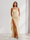 Sheath/Column One-Shoulder Pleated Ruffle Bridesmaid Dresses with Split Side