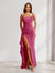 Sheath/Column One-Shoulder Pleated Ruffle Bridesmaid Dresses with Split Side