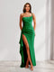 Sheath/Column One-Shoulder Pleated Ruffle Bridesmaid Dresses with Split Side