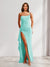 Sheath/Column One-Shoulder Pleated Ruffle Bridesmaid Dresses with Split Side