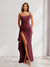 Sheath/Column One-Shoulder Pleated Ruffle Bridesmaid Dresses with Split Side