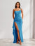 Sheath/Column One-Shoulder Pleated Ruffle Bridesmaid Dresses with Split Side