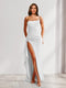 Sheath/Column One-Shoulder Pleated Ruffle Bridesmaid Dresses with Split Side