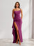 Sheath/Column One-Shoulder Pleated Ruffle Bridesmaid Dresses with Split Side