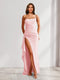 Sheath/Column One-Shoulder Pleated Ruffle Bridesmaid Dresses with Split Side
