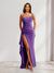Sheath/Column One-Shoulder Pleated Ruffle Bridesmaid Dresses with Split Side