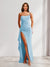 Sheath/Column One-Shoulder Pleated Ruffle Bridesmaid Dresses with Split Side