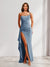 Sheath/Column One-Shoulder Pleated Ruffle Bridesmaid Dresses with Split Side