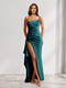 Sheath/Column One-Shoulder Pleated Ruffle Bridesmaid Dresses with Split Side
