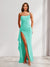 Sheath/Column One-Shoulder Pleated Ruffle Bridesmaid Dresses with Split Side