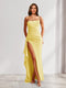 Sheath/Column One-Shoulder Pleated Ruffle Bridesmaid Dresses with Split Side