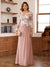 A-Line/Princess Scoop Long Sleeves Floor-Length Ruched Mother of the Bride Dresses With Appliques
