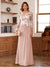 A-Line/Princess Scoop Long Sleeves Floor-Length Ruched Mother of the Bride Dresses With Appliques