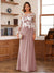 A-Line/Princess Scoop Long Sleeves Floor-Length Ruched Mother of the Bride Dresses With Appliques