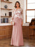 A-Line/Princess Scoop Long Sleeves Floor-Length Ruched Mother of the Bride Dresses With Appliques