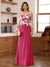 A-Line/Princess Scoop Long Sleeves Floor-Length Ruched Mother of the Bride Dresses With Appliques