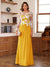 A-Line/Princess Scoop Long Sleeves Floor-Length Ruched Mother of the Bride Dresses With Appliques