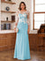 A-Line/Princess Scoop Long Sleeves Floor-Length Ruched Mother of the Bride Dresses With Appliques
