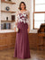 A-Line/Princess Scoop Long Sleeves Floor-Length Ruched Mother of the Bride Dresses With Appliques