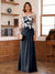A-Line/Princess Scoop Long Sleeves Floor-Length Ruched Mother of the Bride Dresses With Appliques