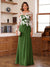 A-Line/Princess Scoop Long Sleeves Floor-Length Ruched Mother of the Bride Dresses With Appliques