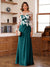 A-Line/Princess Scoop Long Sleeves Floor-Length Ruched Mother of the Bride Dresses With Appliques