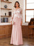 A-Line/Princess Scoop Long Sleeves Floor-Length Ruched Mother of the Bride Dresses With Appliques