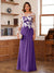 A-Line/Princess Scoop Long Sleeves Floor-Length Ruched Mother of the Bride Dresses With Appliques