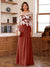 A-Line/Princess Scoop Long Sleeves Floor-Length Ruched Mother of the Bride Dresses With Appliques