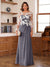 A-Line/Princess Scoop Long Sleeves Floor-Length Ruched Mother of the Bride Dresses With Appliques