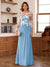 A-Line/Princess Scoop Long Sleeves Floor-Length Ruched Mother of the Bride Dresses With Appliques