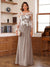 A-Line/Princess Scoop Long Sleeves Floor-Length Ruched Mother of the Bride Dresses With Appliques