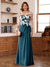 A-Line/Princess Scoop Long Sleeves Floor-Length Ruched Mother of the Bride Dresses With Appliques