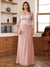 A-Line/Princess Scoop Long Sleeves Floor-Length Ruched Plus Size Mother of the Bride Dresses With Appliques
