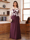A-Line/Princess Scoop Long Sleeves Floor-Length Ruched Plus Size Mother of the Bride Dresses With Appliques