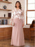 A-Line/Princess Scoop Long Sleeves Floor-Length Ruched Plus Size Mother of the Bride Dresses With Appliques